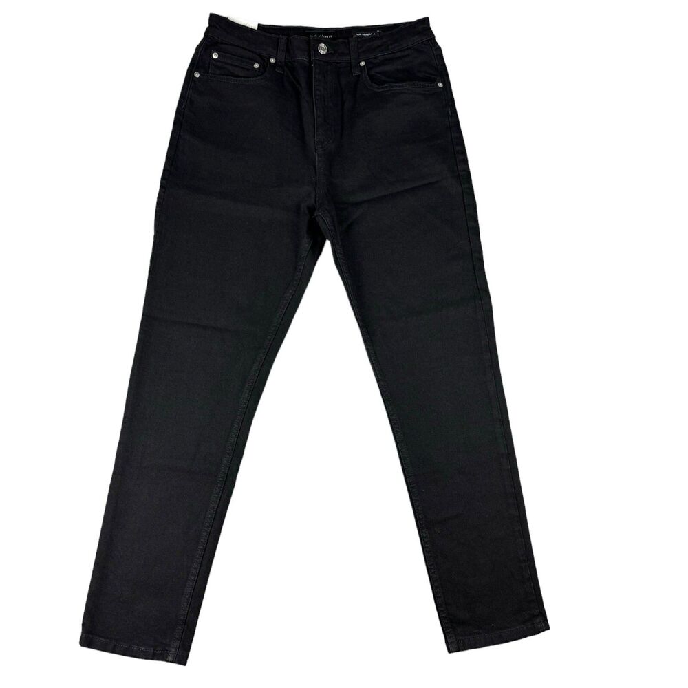 Free Assembly Jeans Womens 18 Black Slim Straight Leg Pants Casual Cotton NWT